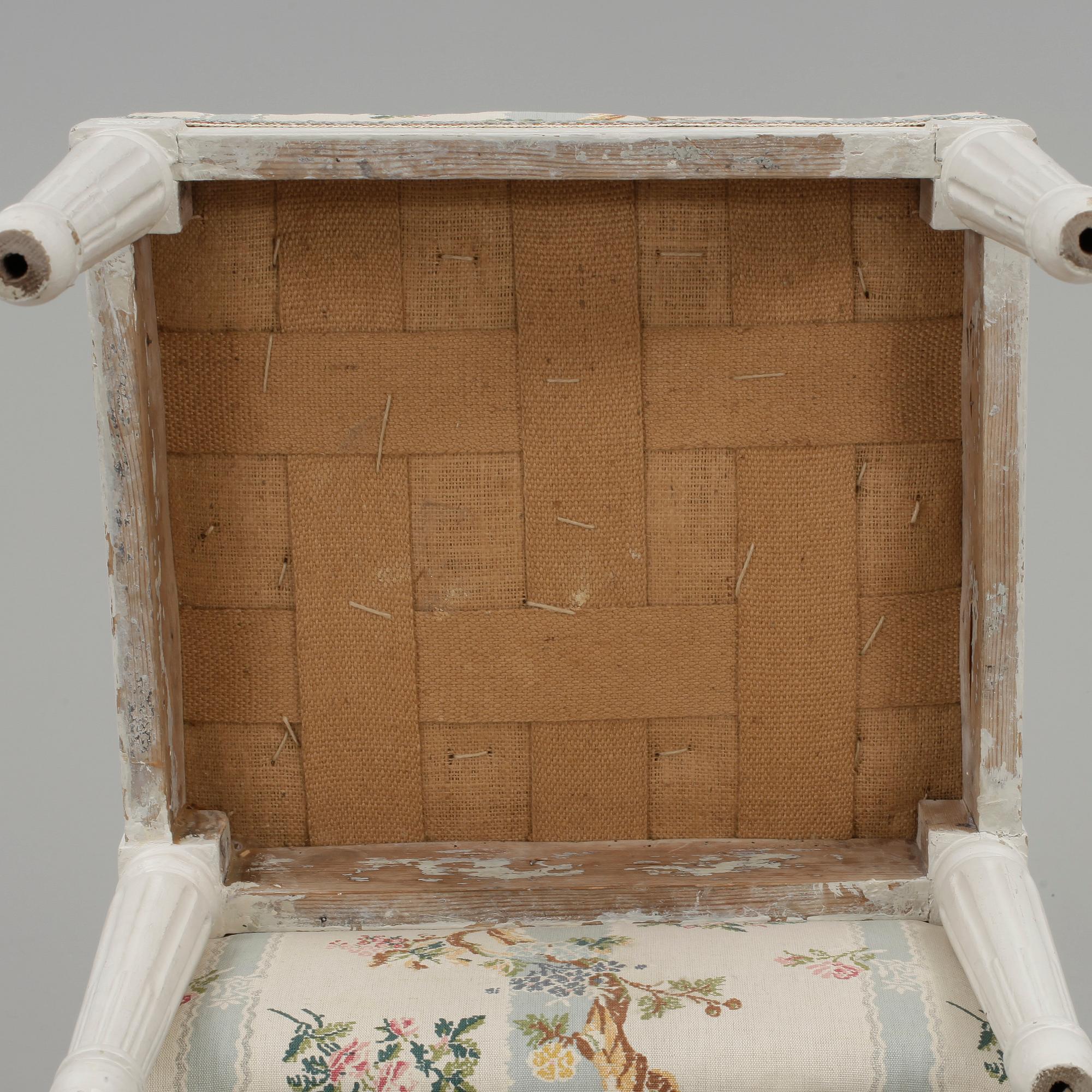 TABURETTER, ett par, gustavianska, 1700-talets slut.