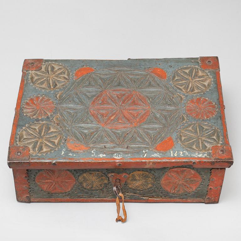 An 18th century Swedish wooden box.