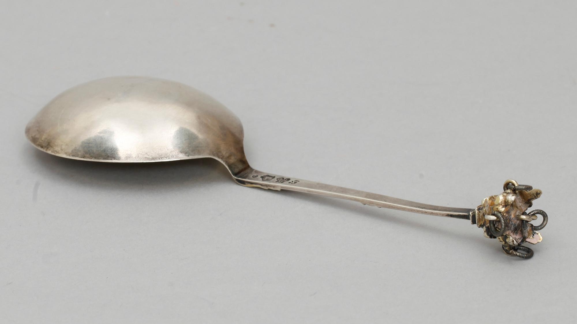SUPSKED, silver. Christoffer Bauman, Hudiksvall 1776. Vikt 34 g.
