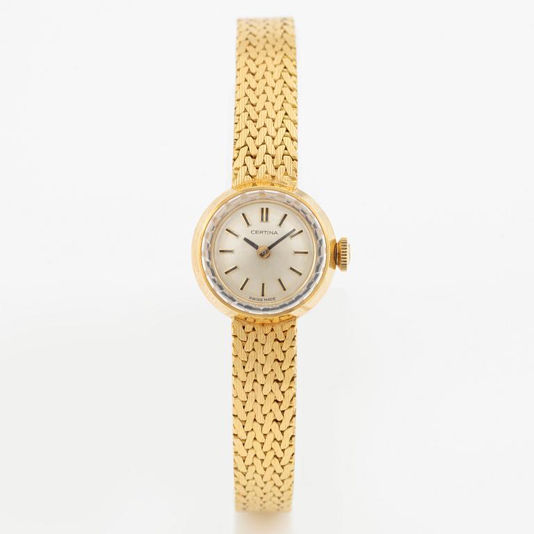 Certina, 18K gold, wristwatch, 17 mm.