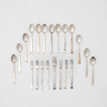 Jacob Ängman, cutlery, 20 pcs, silver, 'Rosenholm', GAB, Stockholm, some 1946.
