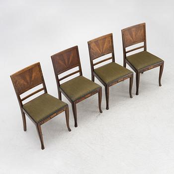 Four Swedish Grace chairs, 1920's.