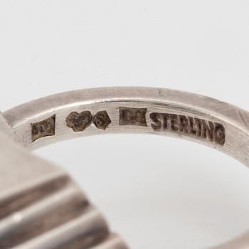 Wiwen Nilsson, a sterling silver ring with a facet cut rock crystal, Lund, Sweden 1965.