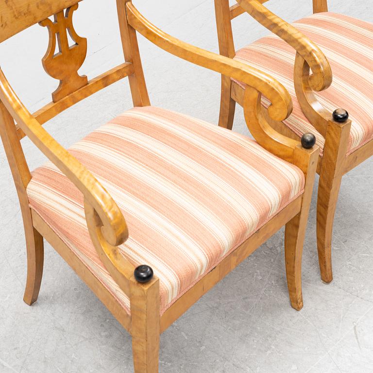 Karmstolar, ett par, Karl Johan, 1800-talets mitt.