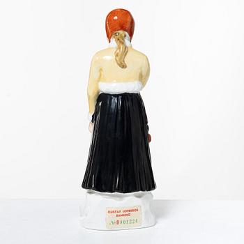 Hilma Persson-Hjelm, "Jössehärad", a porcelain figurine and an Art Nouveau bowl, Rörstrand, early 20th century.