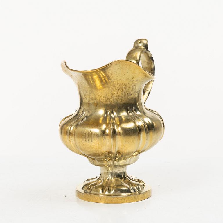 A Russian silver-gilt cream jug, Minsk, 1860s.