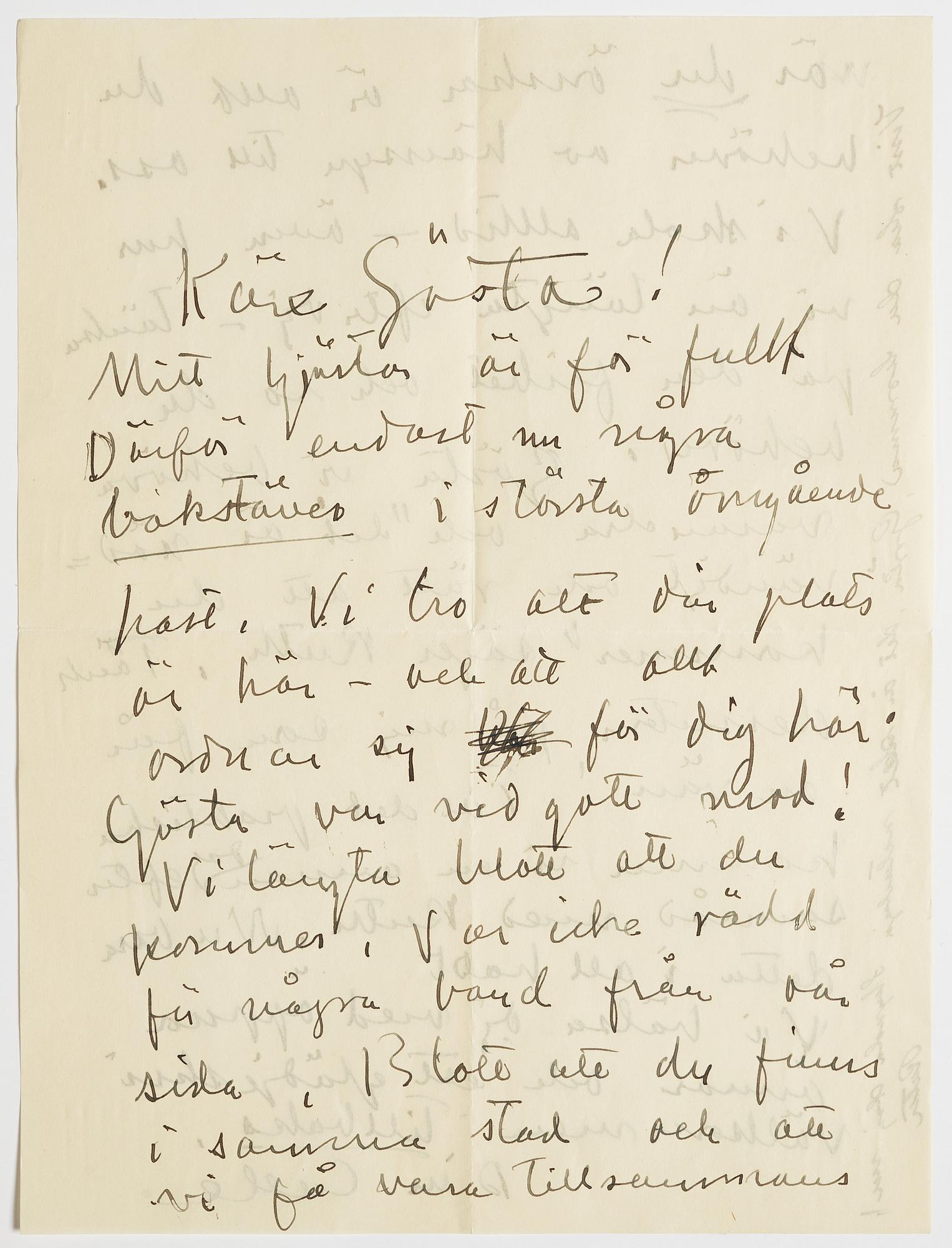LETTER from Carl Kylberg in Stockholm to GAN (Gösta Adrian-Nilsson) in Lund. Undated. Probably written in 1925-1931.