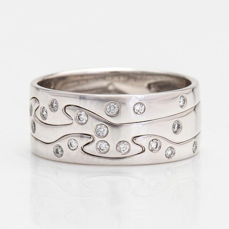 Georg Jensen, ring, "Fusion", 18K vitguld och diamanter tot. ca 0.18 ct.