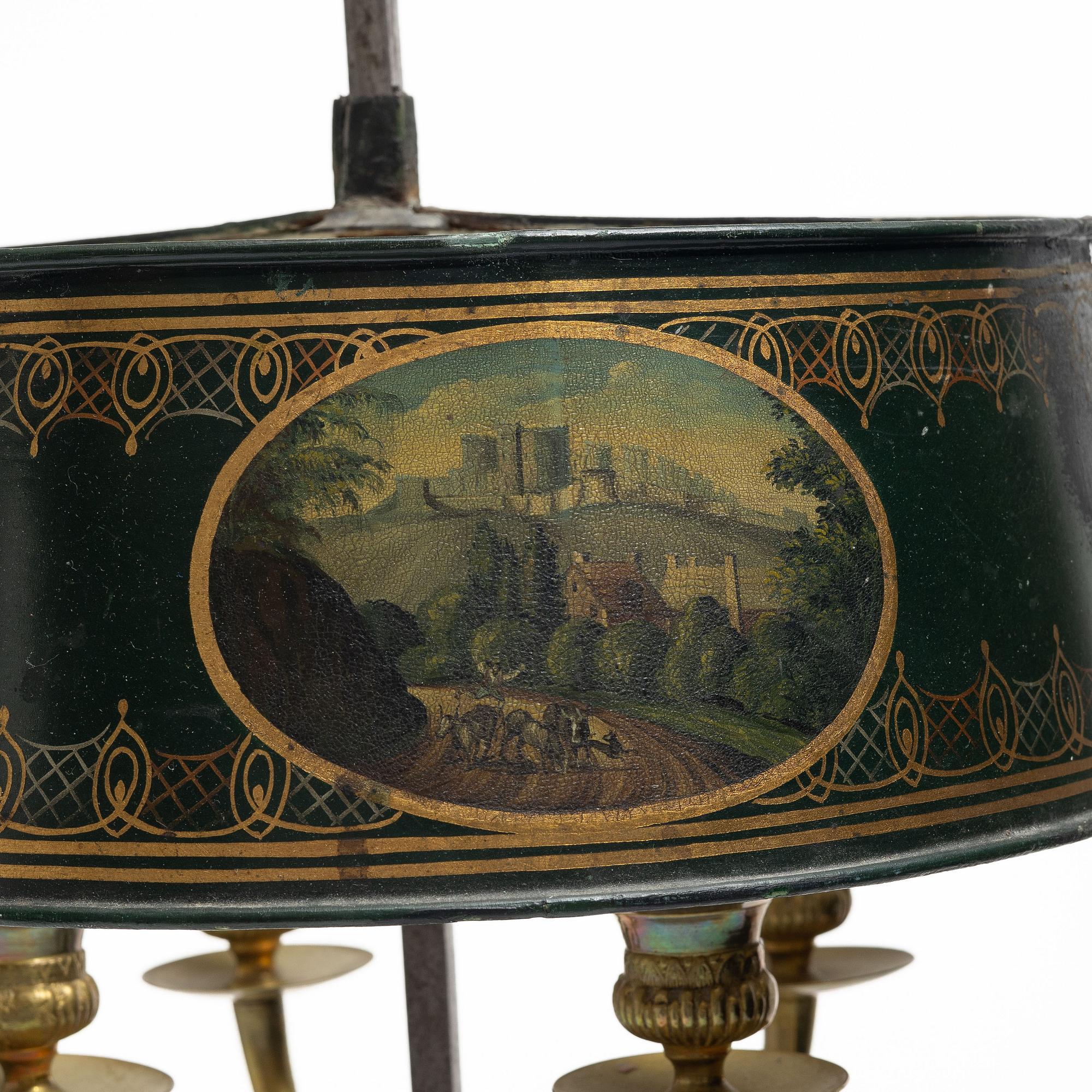 Bordslampa, sk bouillottelampa, 1800-tal.