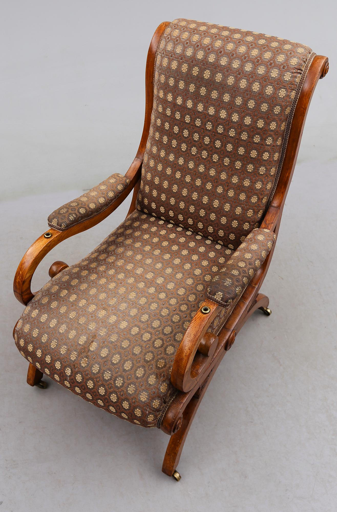 FÅTÖLJ, senempire, 1800-talets mitt.
