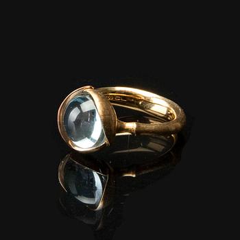 CHARLOTTE LYNGGAARD för OLE LYNGGAARD RING 18K gold w topaz "Lotus" no 2.