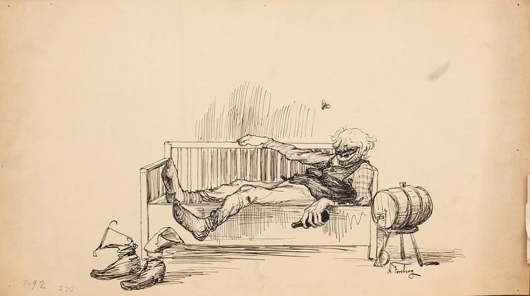 ANDERS FORSBERG, 3 ink drawings, signed.