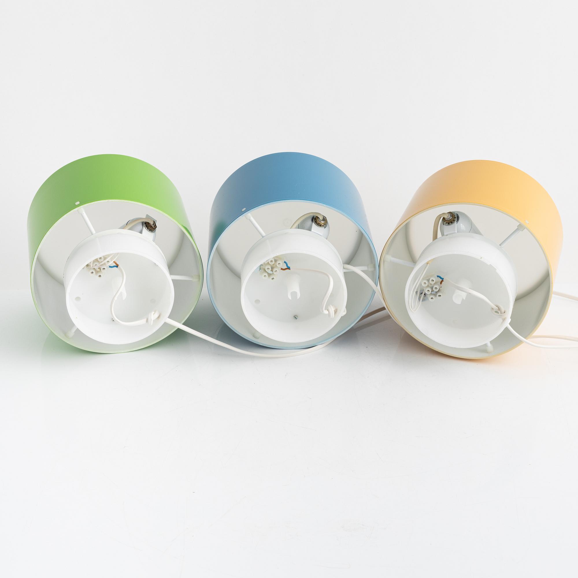 Uno & Östen Kristiansson, three table lamps, Luxus, Vittsjö.