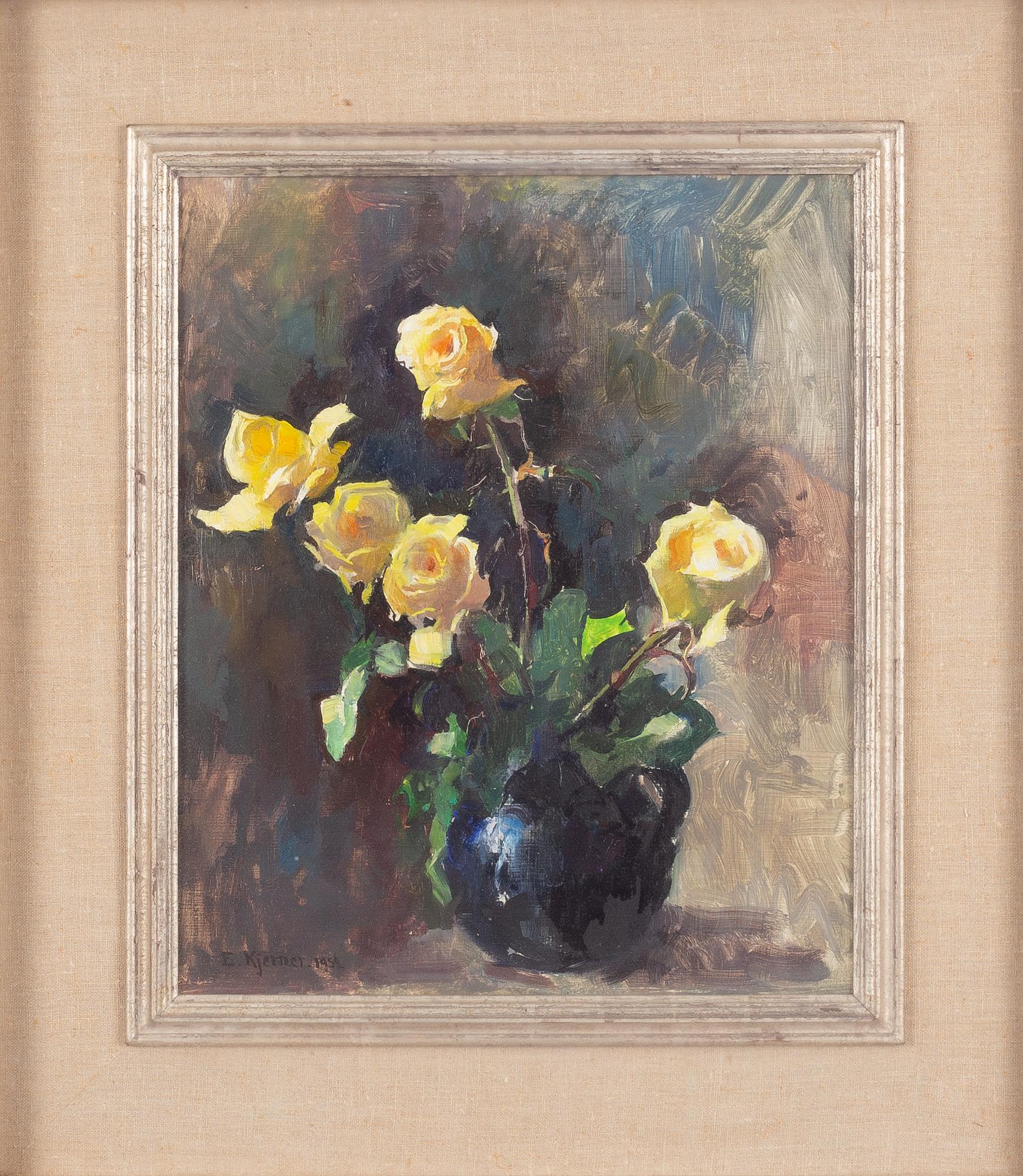 Esther Kjerner, Still Life with Yellow Roses.