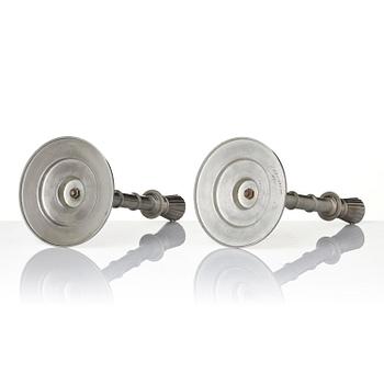 Erik Fleming, a pair of pewter candlesticks, Norrahammars Tenn, 1930.