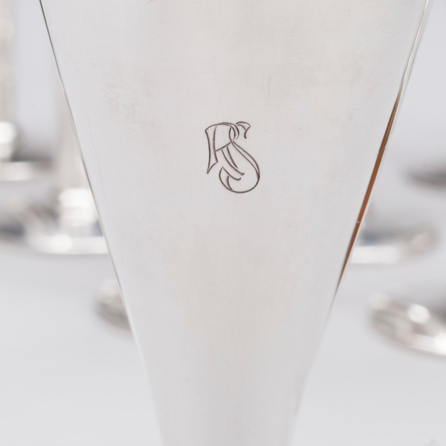 BÄGARE, 12 st, silver, svenska stämplar, 1930-tal. Tot vikt ca 720 g.