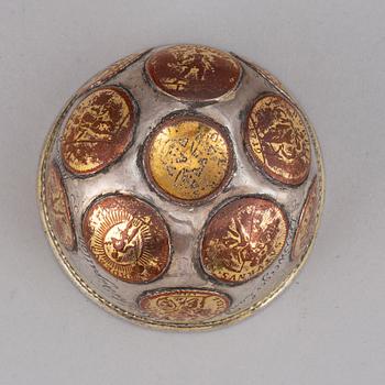 A Swedish 18th century parcel-gilt thumbler, unmarked.