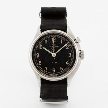 Lemania, Tg 195, "Three crowns", chronograph, wristwatch, 40 mm.