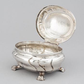 Andreas Cron, skrin, silver, Malmö 1755. Senbarock.
