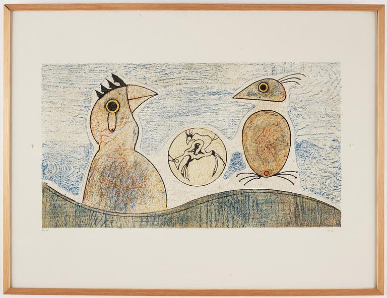 MAX ERNST, färglitografi, signerad, provtryck.