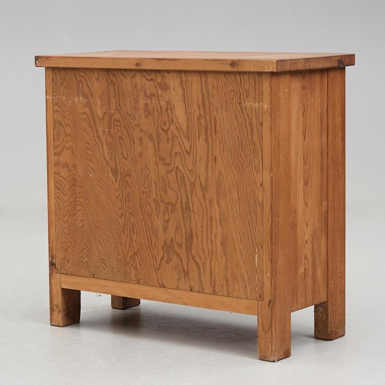 Nordiska Kompaniet, a stained pine chest of drawers, "Sportstugemöbel", Sweden 1930-40's.