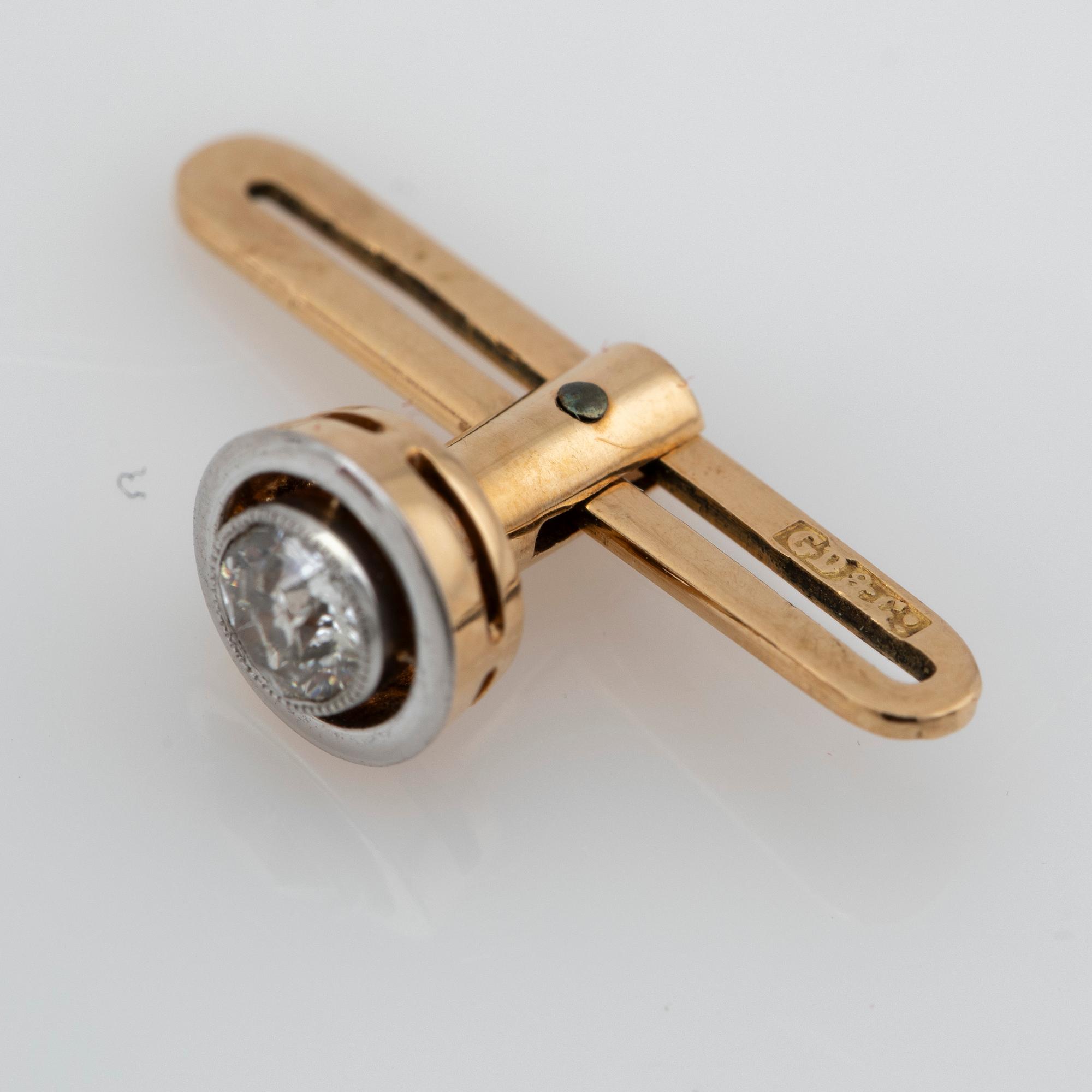 Skjortknappar, 18K guld med briljantslipade diamanter.