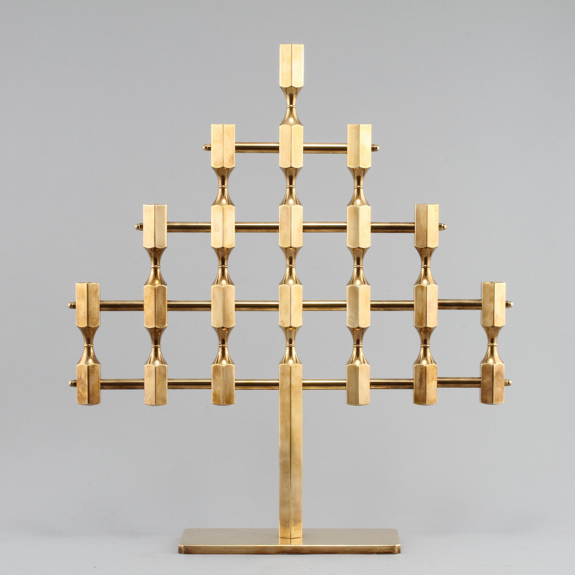 KANDELABER, mässing, Gusum, 1900-talets andra hälft.