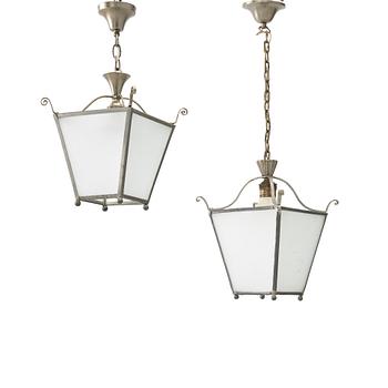 Harald Notini, taklampor, ett par, modell 6401, Arvid Böhlmarks Lampvarufabrik, 1920-30-tal.