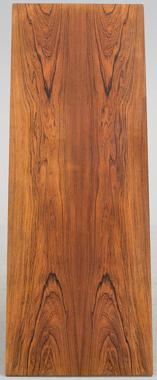 A rosewood top and aluminium coffee table, model 3315 by Fritz Hansen, Denmark 1968.