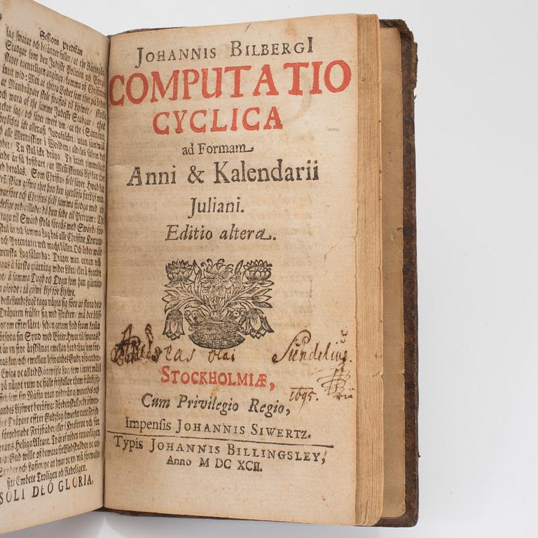 BOK, Erlandus Dryselius samt Johannes Bilberg inbundna tillsammans, 1693 och 1692.
