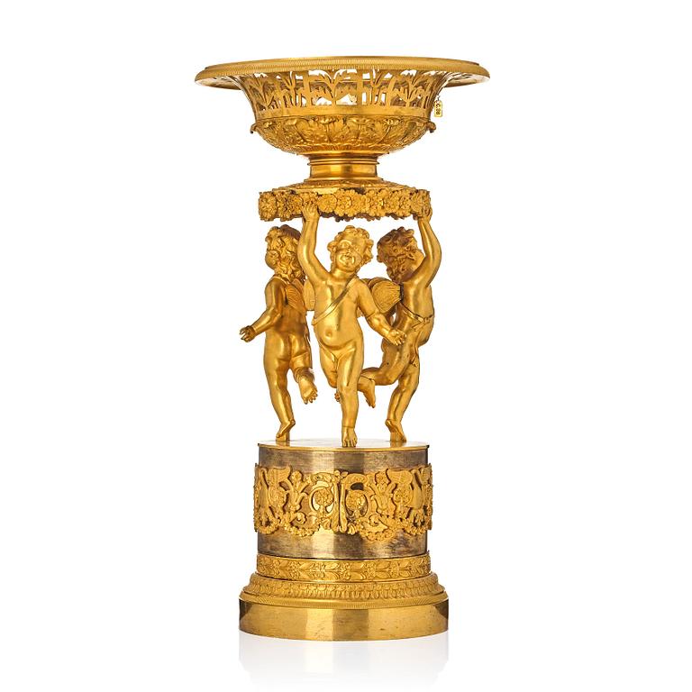 An Empire gilt bronze centerpiece, early 19th century.