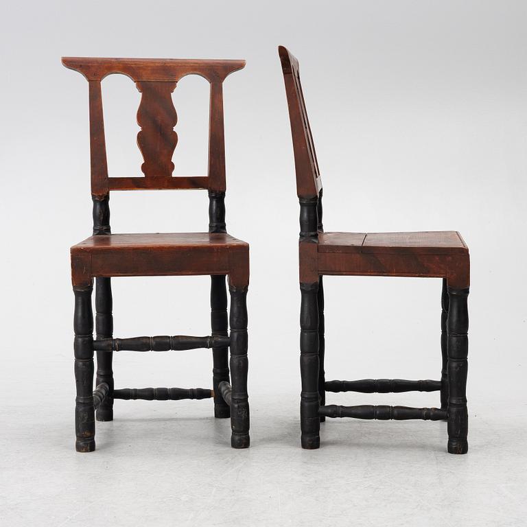 Chairs, 4 pcs, folk art, Jämtland. 19th century.