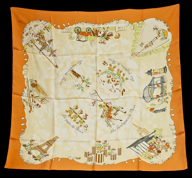 SCARF, siden, "Les Triplés", design Nicole Lambert, Hermès, Paris.