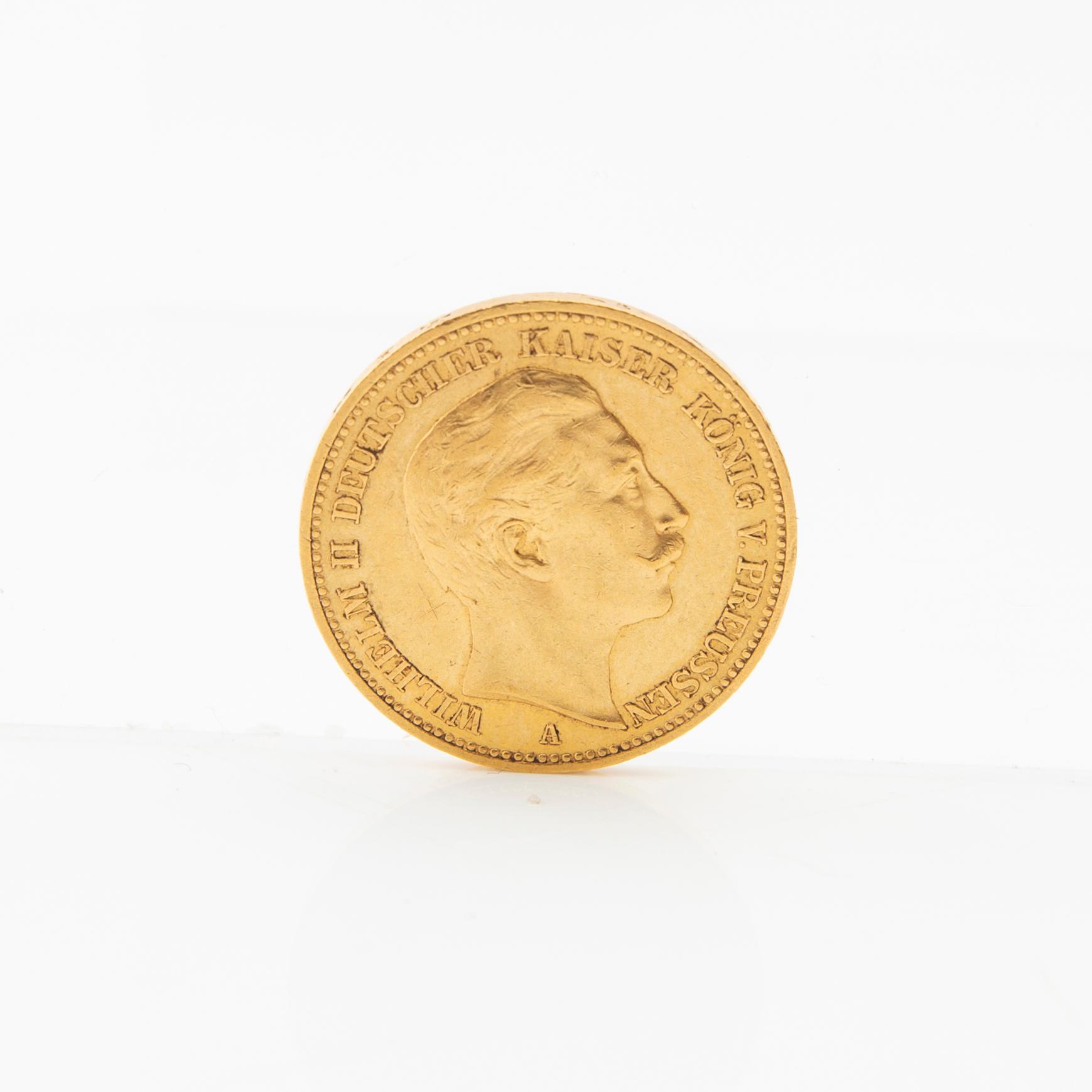 Gold coin 20 marks 1893 German Empire Wilhelm II.