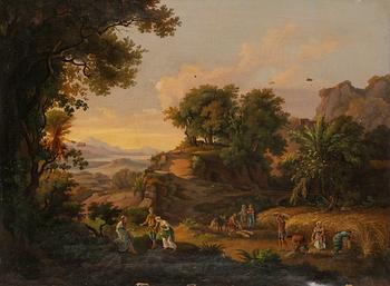 Okänd konstnär, omkring 1800. Pastoralt landskap.