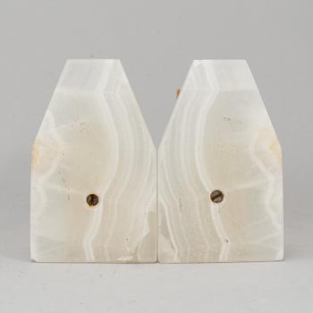 A pair of stone book ends.