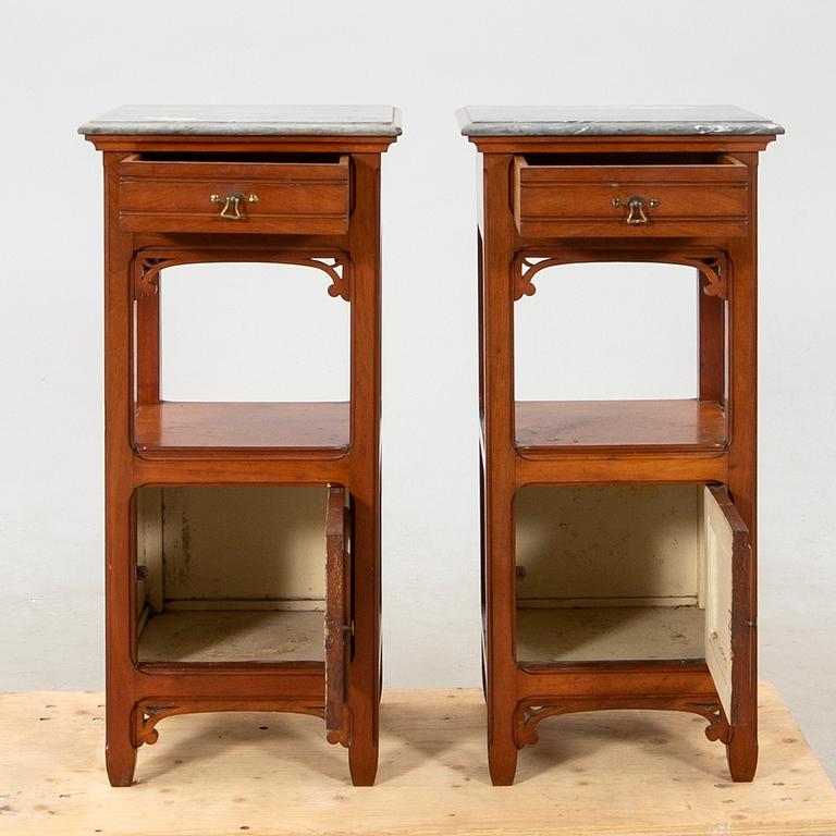 Bedside tables, a pair, Art Nouveau, early 20th century.