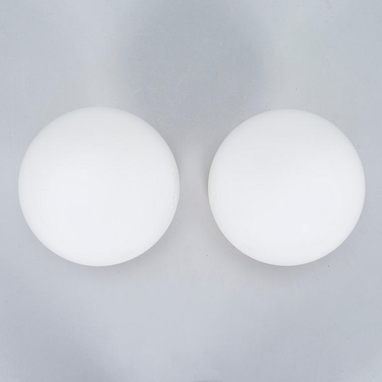 Klaus Michalik, A pair of 1960s wall/ceiling lights, 'Bau' model 971-504/H for Stockmann Orno, Finland.