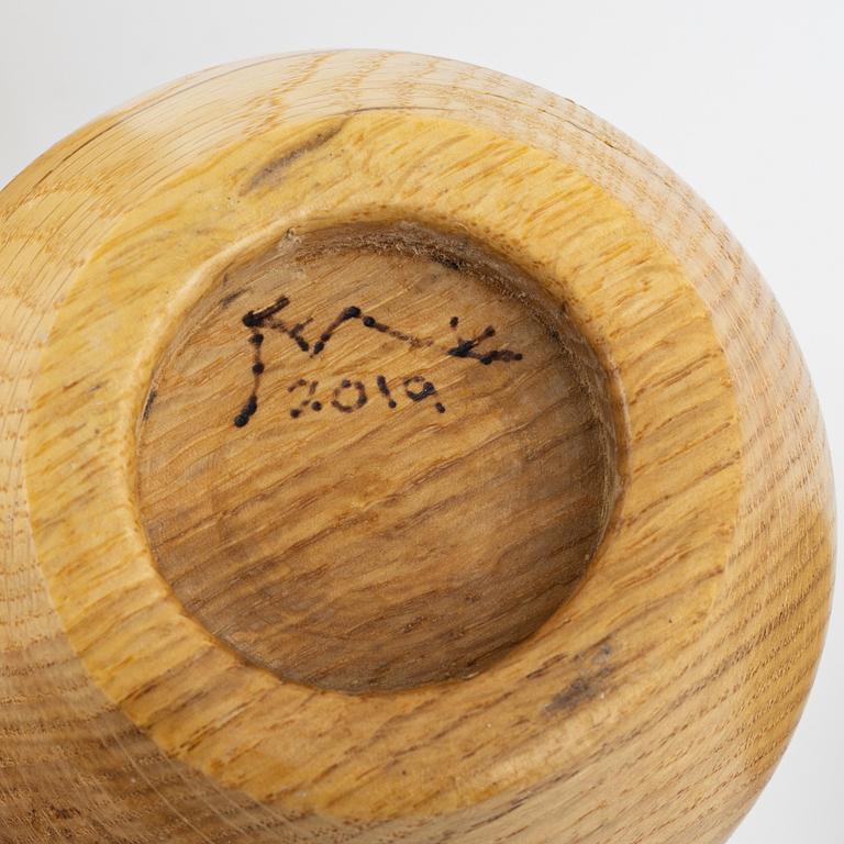 Magnus Ek, a set of eight oak wood bowls for Oaxen Krog, 2019.