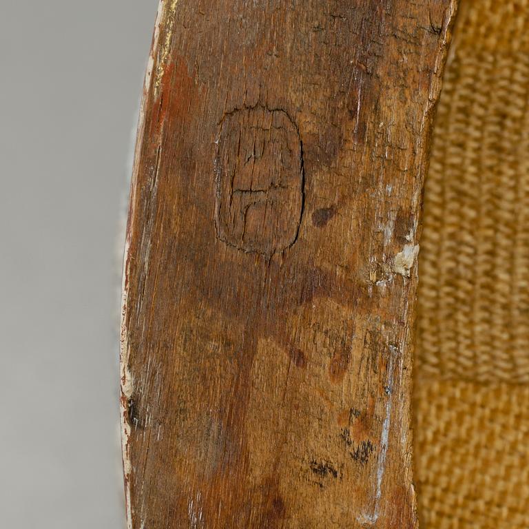 A gilded gustavian stool by E Levin.