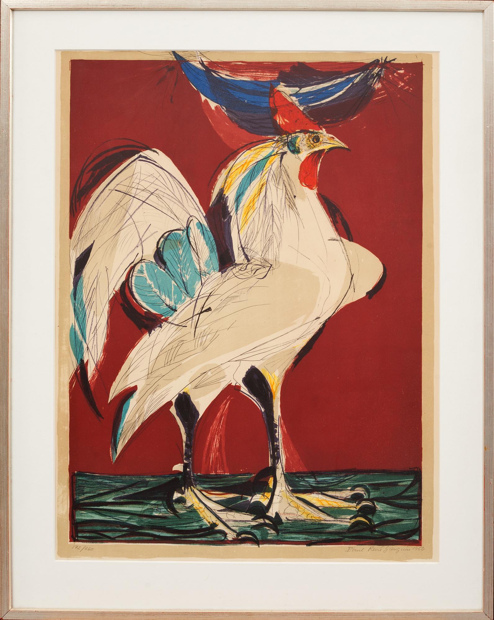 PAUL RENÉ GAUGUIN, färglitografi, signerad, daterad 1956 och numrerad 172/260.