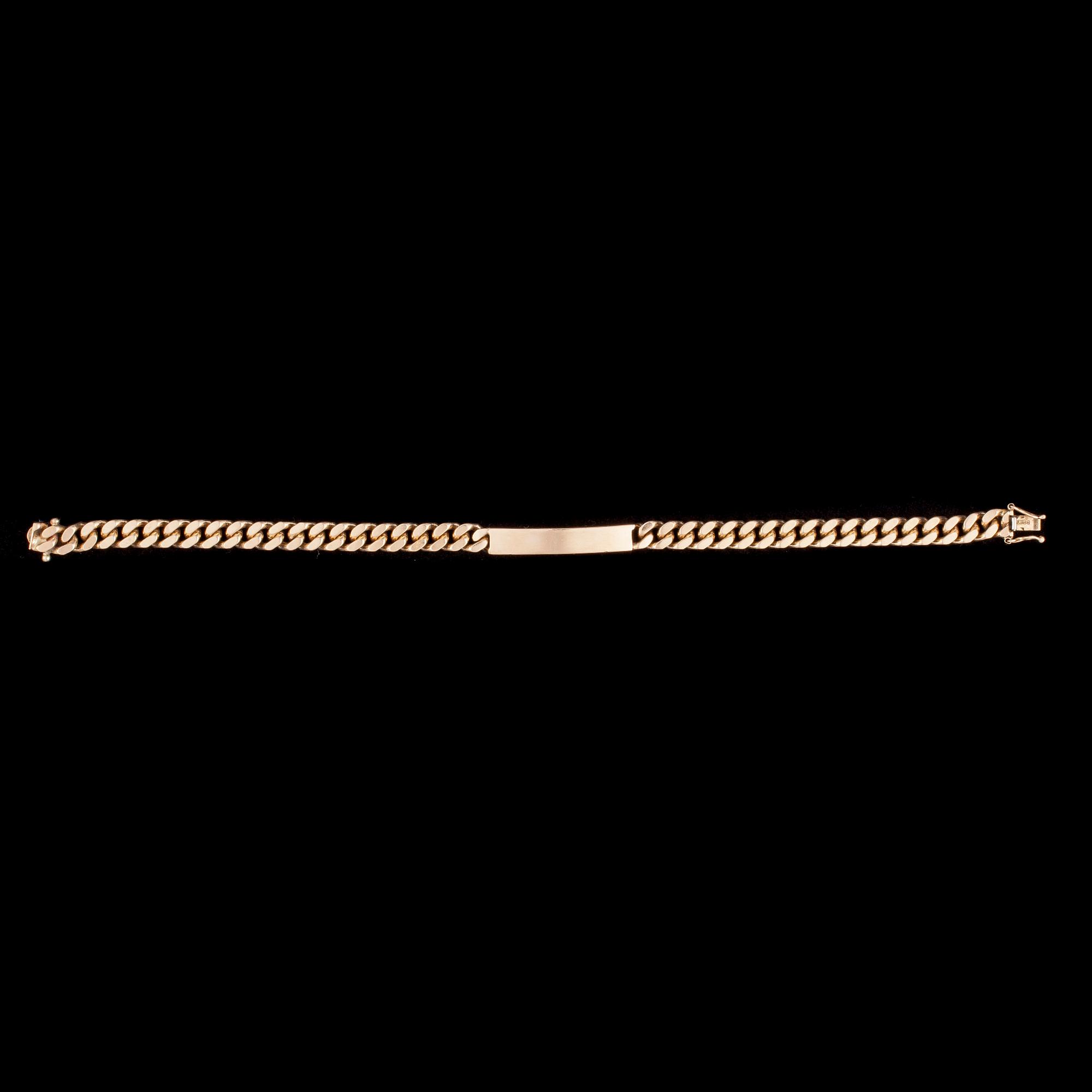 ARMBAND, 14K kultaa, pansarked. Vikt 38 g.