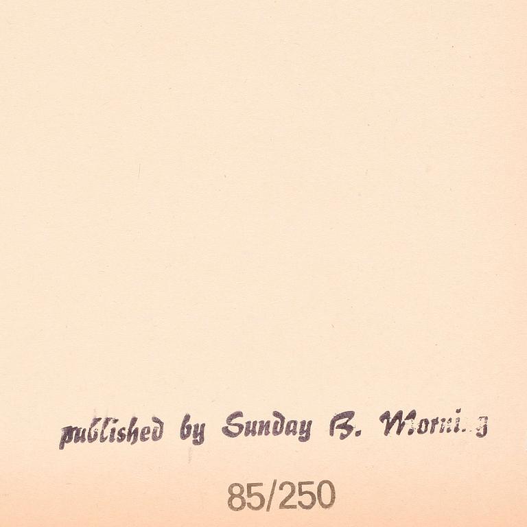 ANDY WARHOL, serigrafi, numrerad. 85/250, stämplad "Published by  Sunday B morning" och "Fill in your own signature".