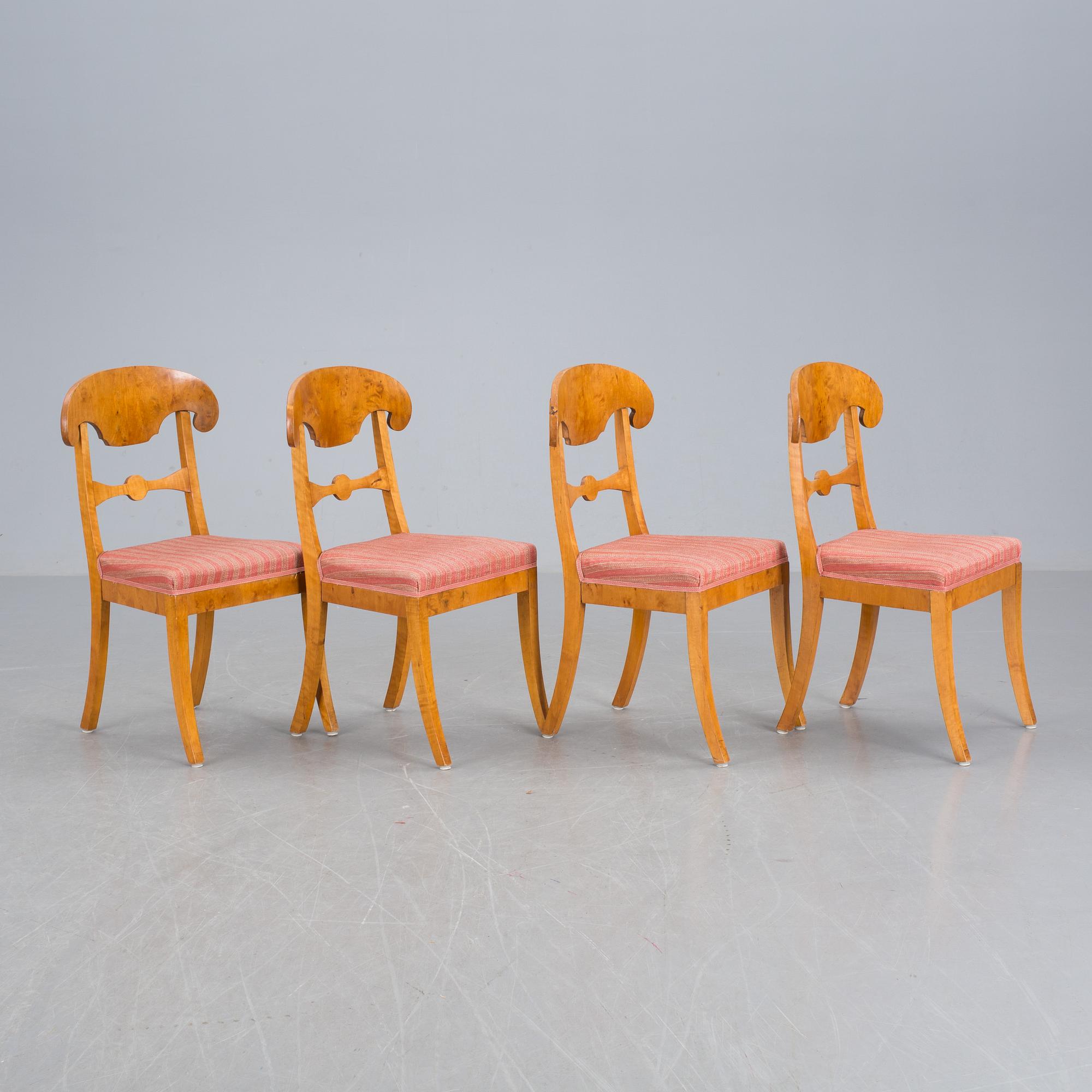 BORD och STOLAR, 4 st, Karl Johanstil, 1900-talets första hälft.