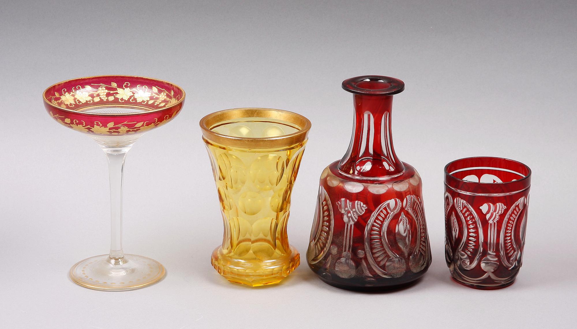 PARTI GLAS, 3 delar, Böhmen, 1800-1900-tal.