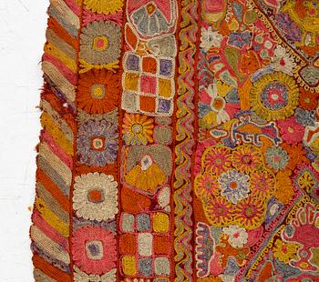 A semi-antique embroided textile, nomads, Iraq, c. 240 x 152 cm.