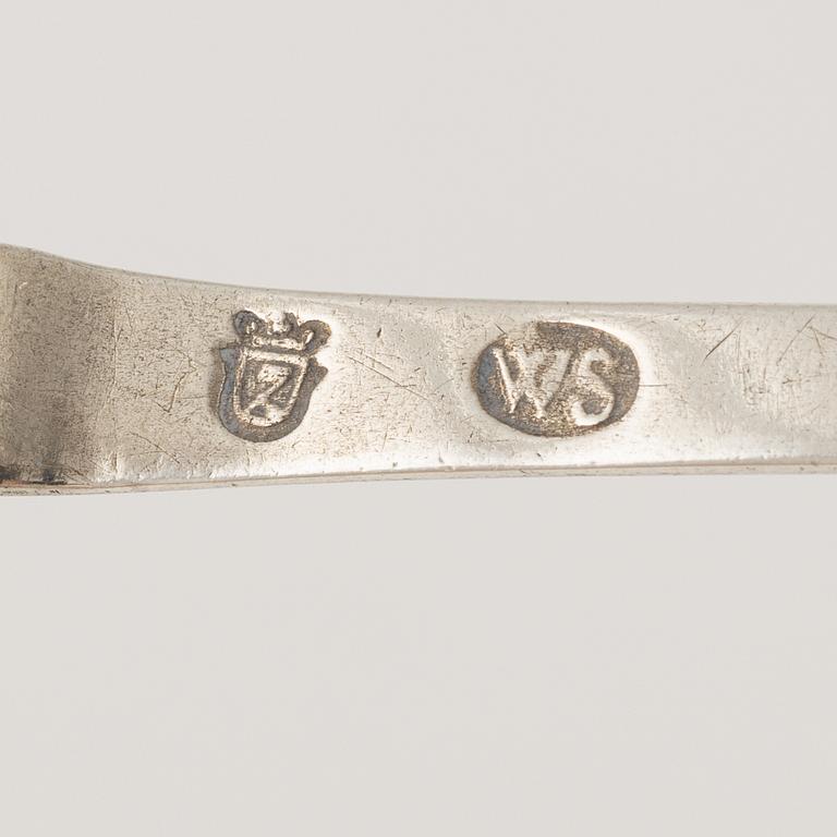 A Swedish silver rat-tail spoon, marks of Wolter Siewers (1693-1722), Norrköping.