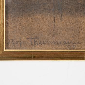 OLOF THUNMAN, drawing, coal, signed and dated -09.