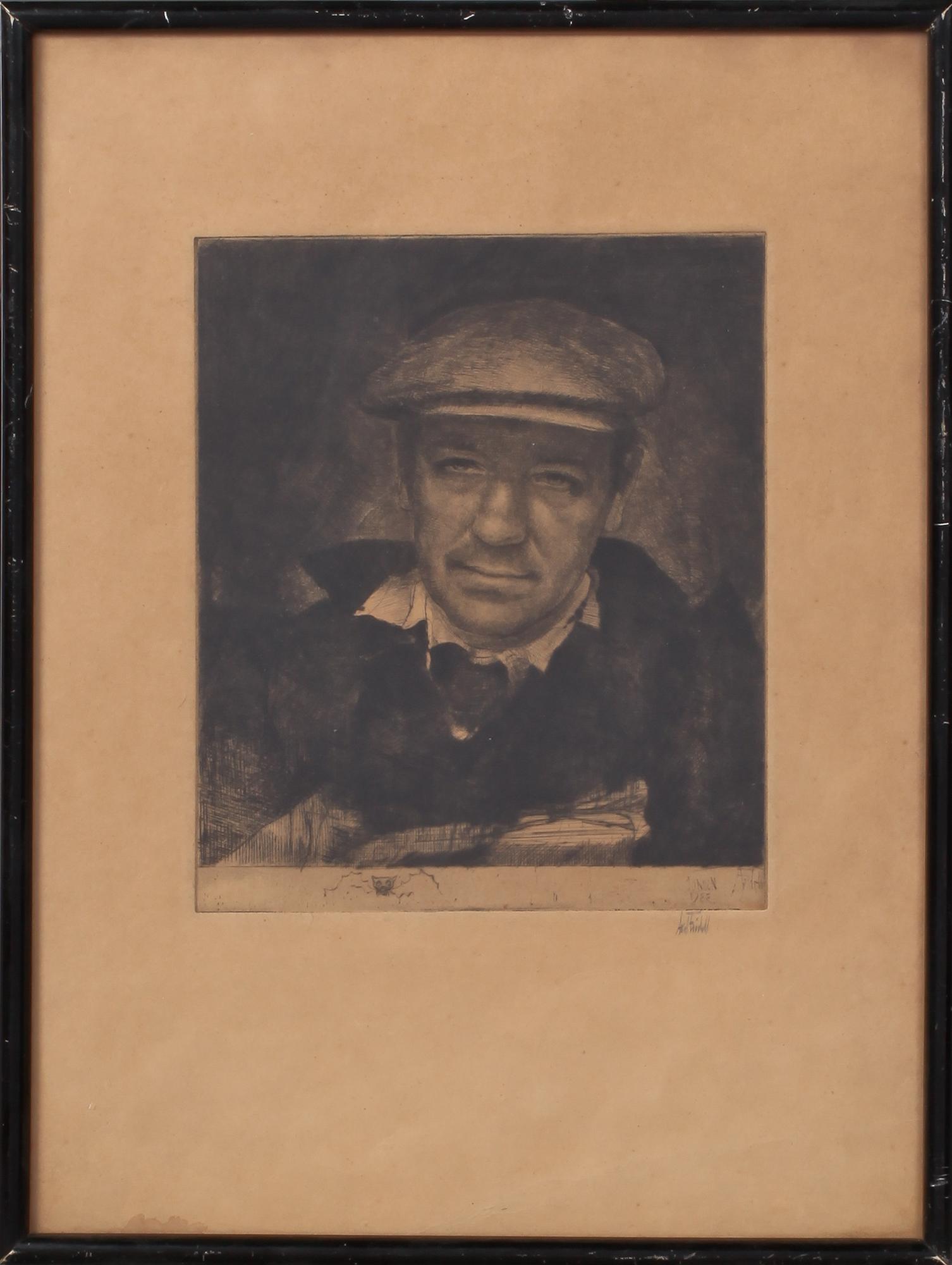 AXEL FRIDELL, torrnål, signerad med blyerts, daterad 1933.