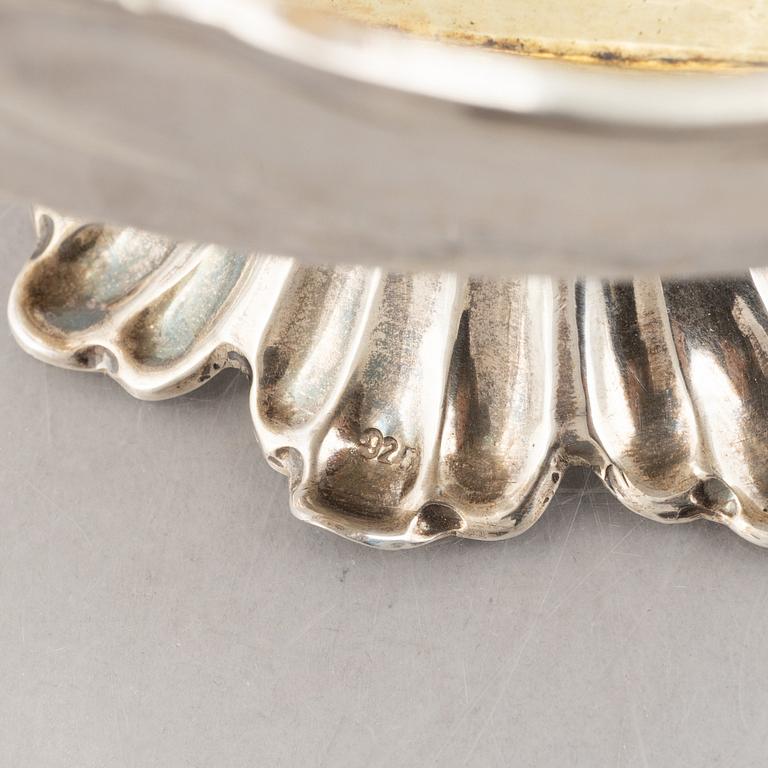 Snäckskål på fot, sterlingsilver, 1900-tal.